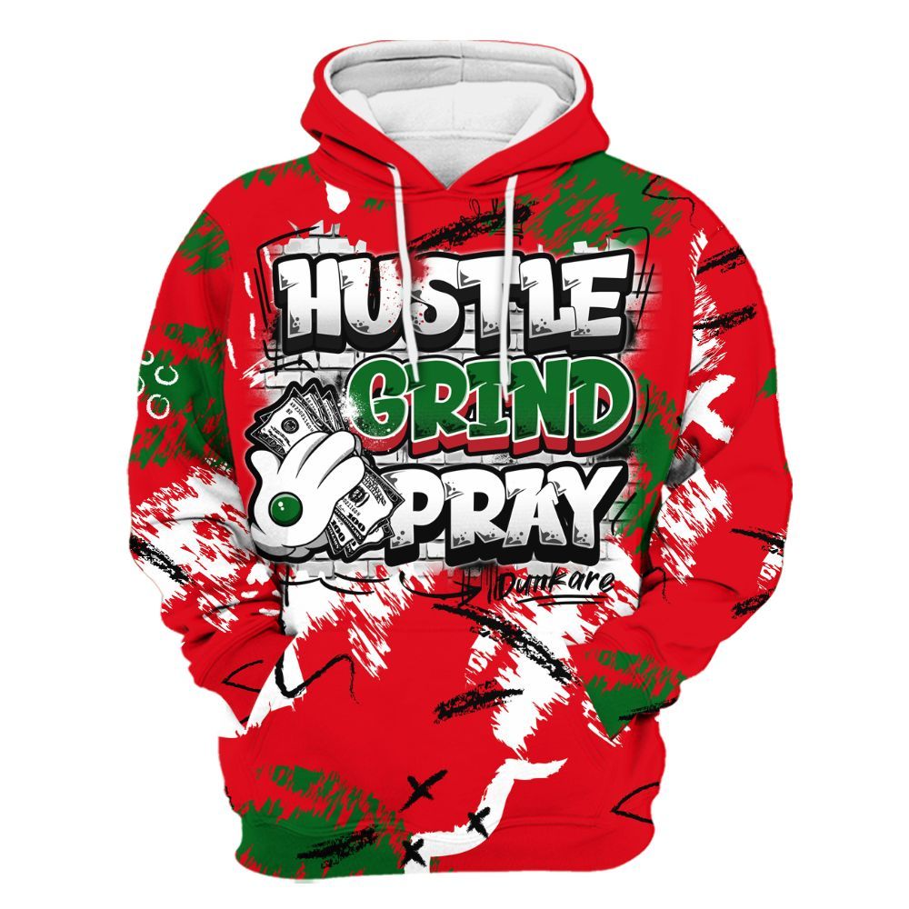 Hoodie To Match Chicago 13s - Hustle Grind Pray Graphic Street Style All Over Print