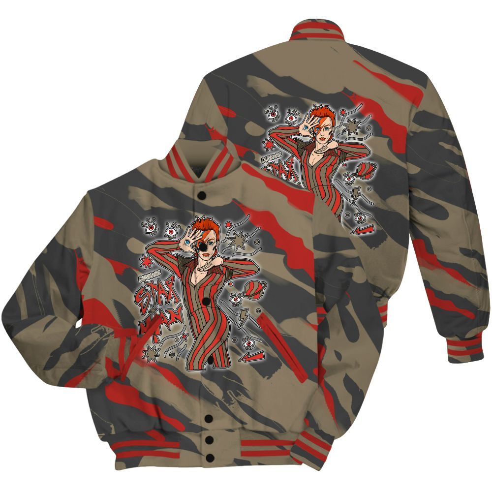Varsity Jacket To Match Olive 9s Shirt - Starmans Graphics Colored All Over Print