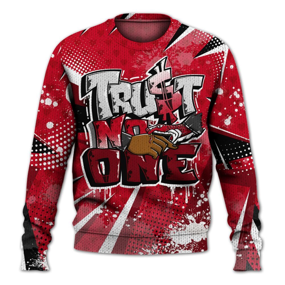 Knitted Sweater To Match Cortez GS Valentine's Day - Poly Trust No One Dripping