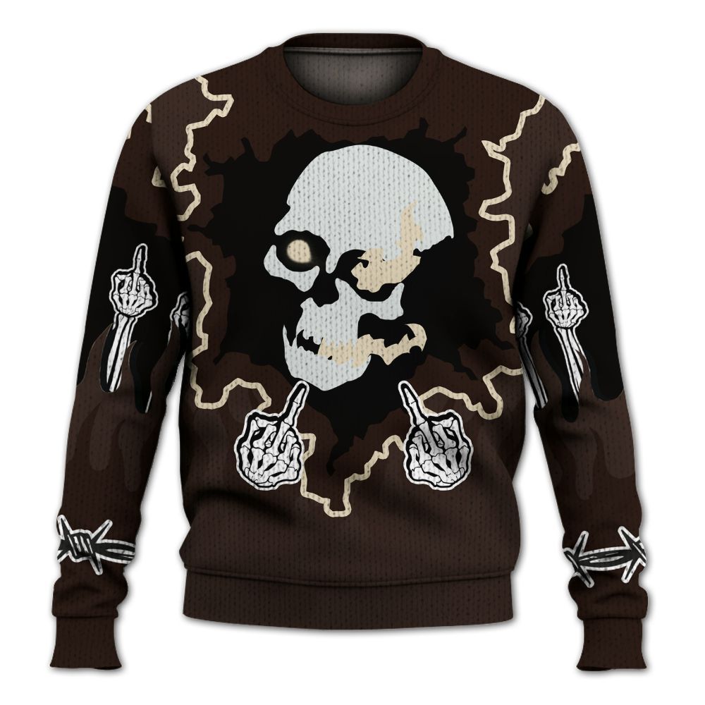 Knitted Sweater To Match 2025 Retro Earth 5s - F Around Find Out Graphic Trapped