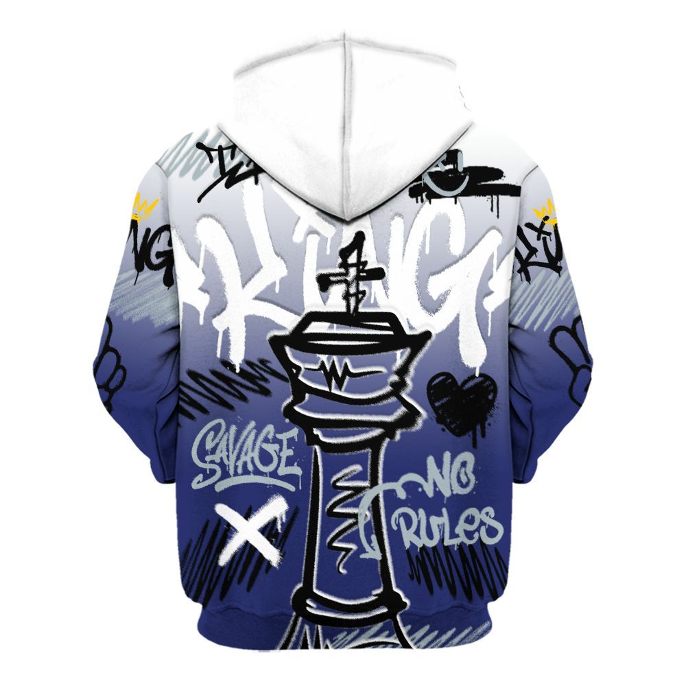 Hoodie To Match Midnight Navy 11s - Street King Chess Streetwear All Over Print