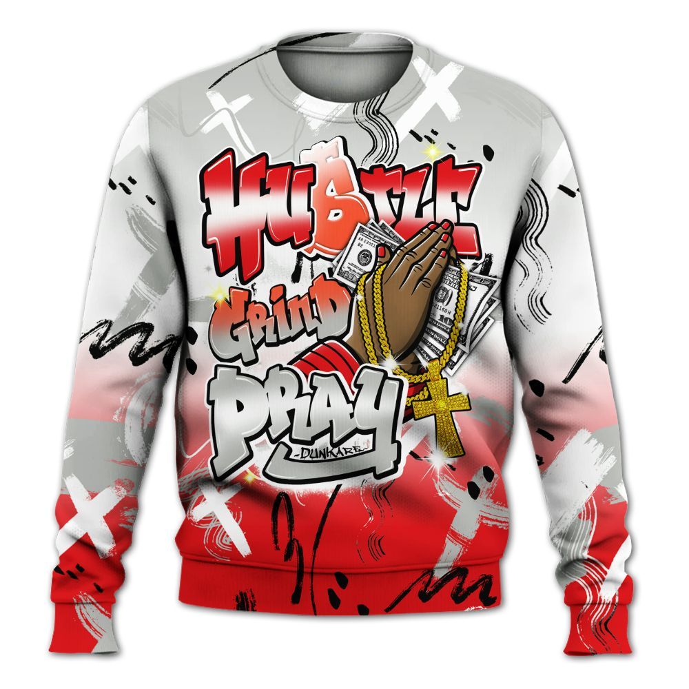 Sweatshirt To Match Air Max 1 86 Cosmic Clay - Money Hustle Grind Pray All Over Print