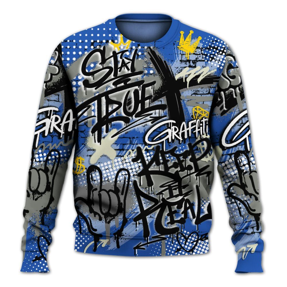 Sweatshirt To Match Lucky Shorts 3s - True It Real Graffiti Streetwear All Over Print