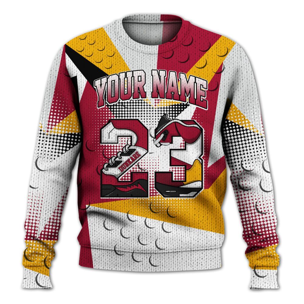 Knitted Sweater To Match Cardinal 7s - Poly Custom Name Number 23 5s