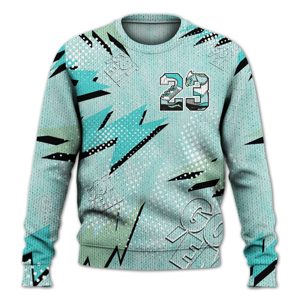Sweater To Match Low OG Washed Teal 1s - 23 Custom Name 5s Graphic