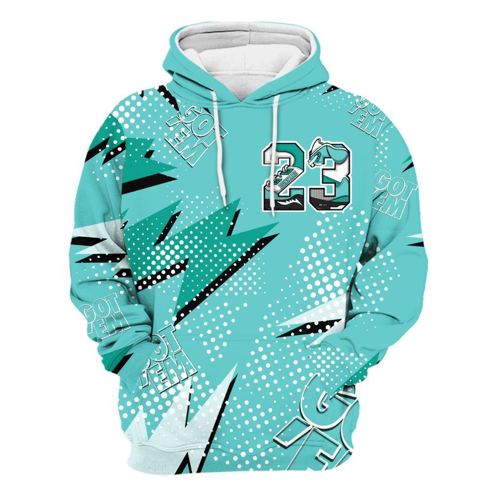Hoodie To Match KD 4 Easter Mint Candy - 23 Custom Name 5s All Over Print