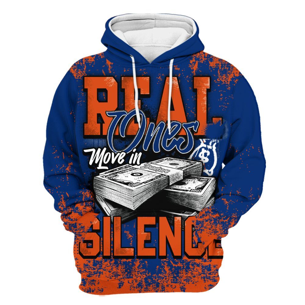 Hoodie To Match Mid Knicks 1s - Move In Silence Money Street Retro All Over Print
