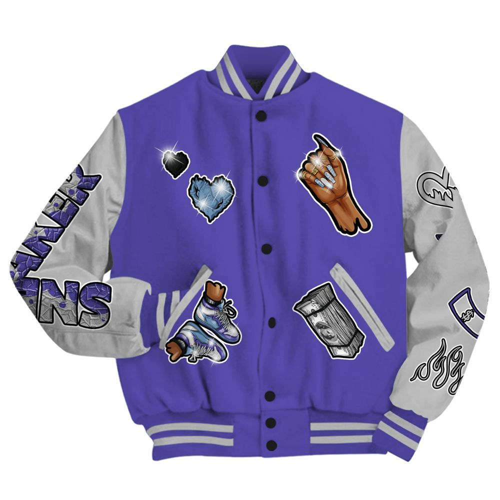 Varsity Jacket To Match Retro Concord 5s - Sneakerz Girlz All Over Print