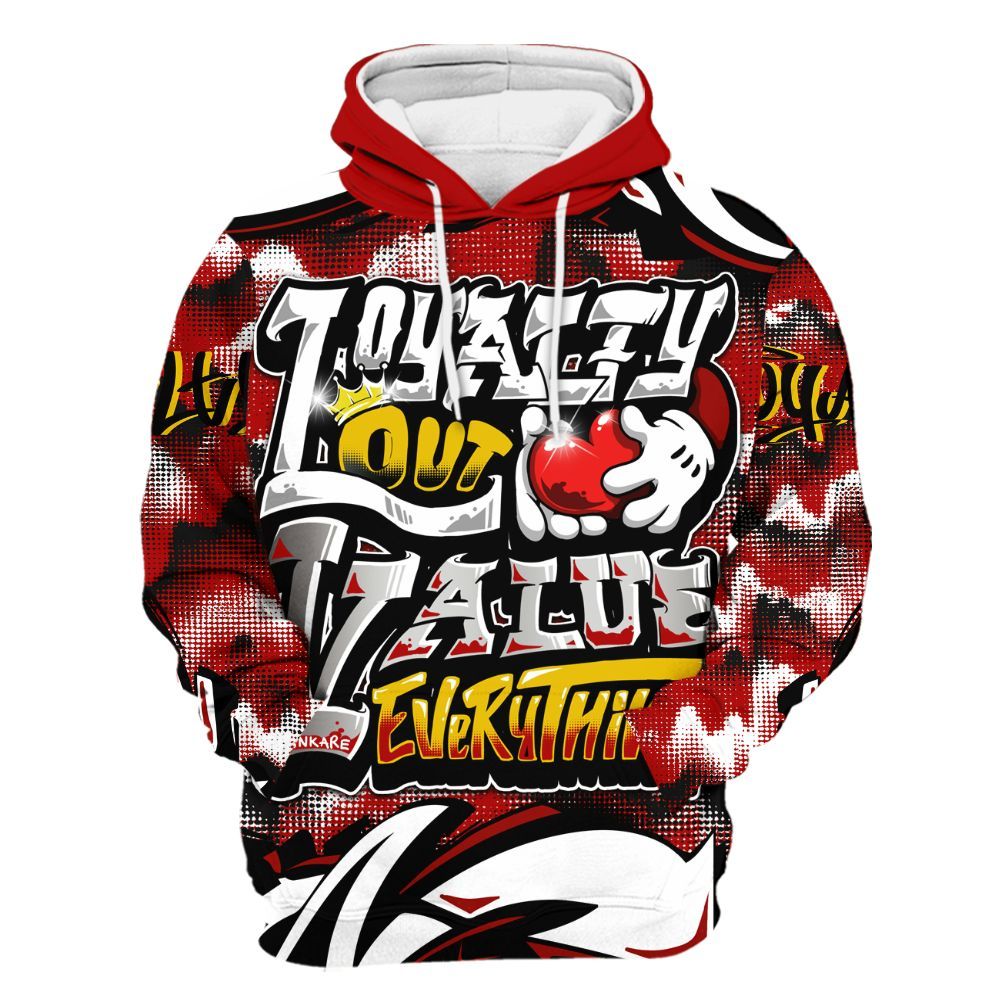 Hoodie To Match Low Lucky Cat 1s - Loyalty Out Value Graffiti All Over Print