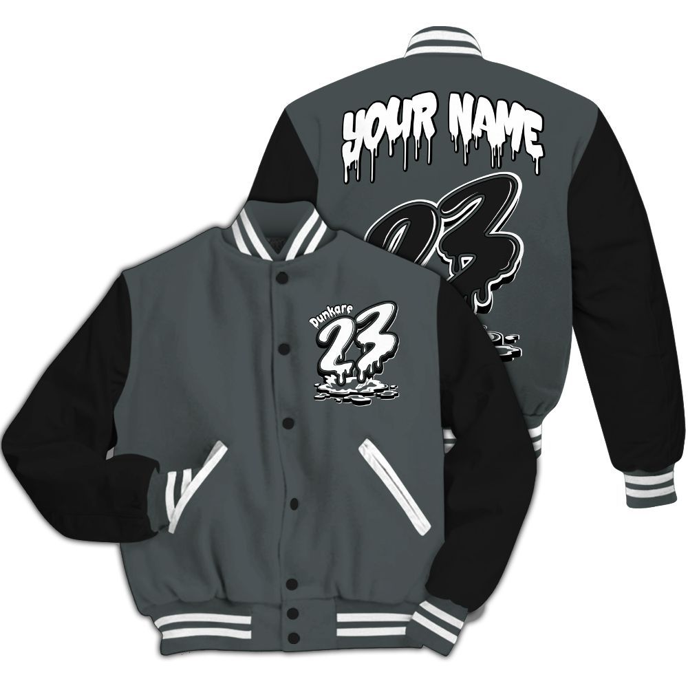 Varsity Jacket To Match Black RM Nigel Sylvester 4s - Custom Name 23 Drip All Over Print