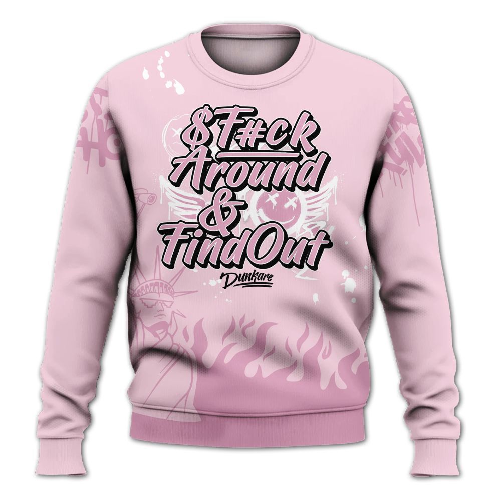 Sweatshirt To Match Orchid 4s - Graphic Fck Around Find Out All Over Print