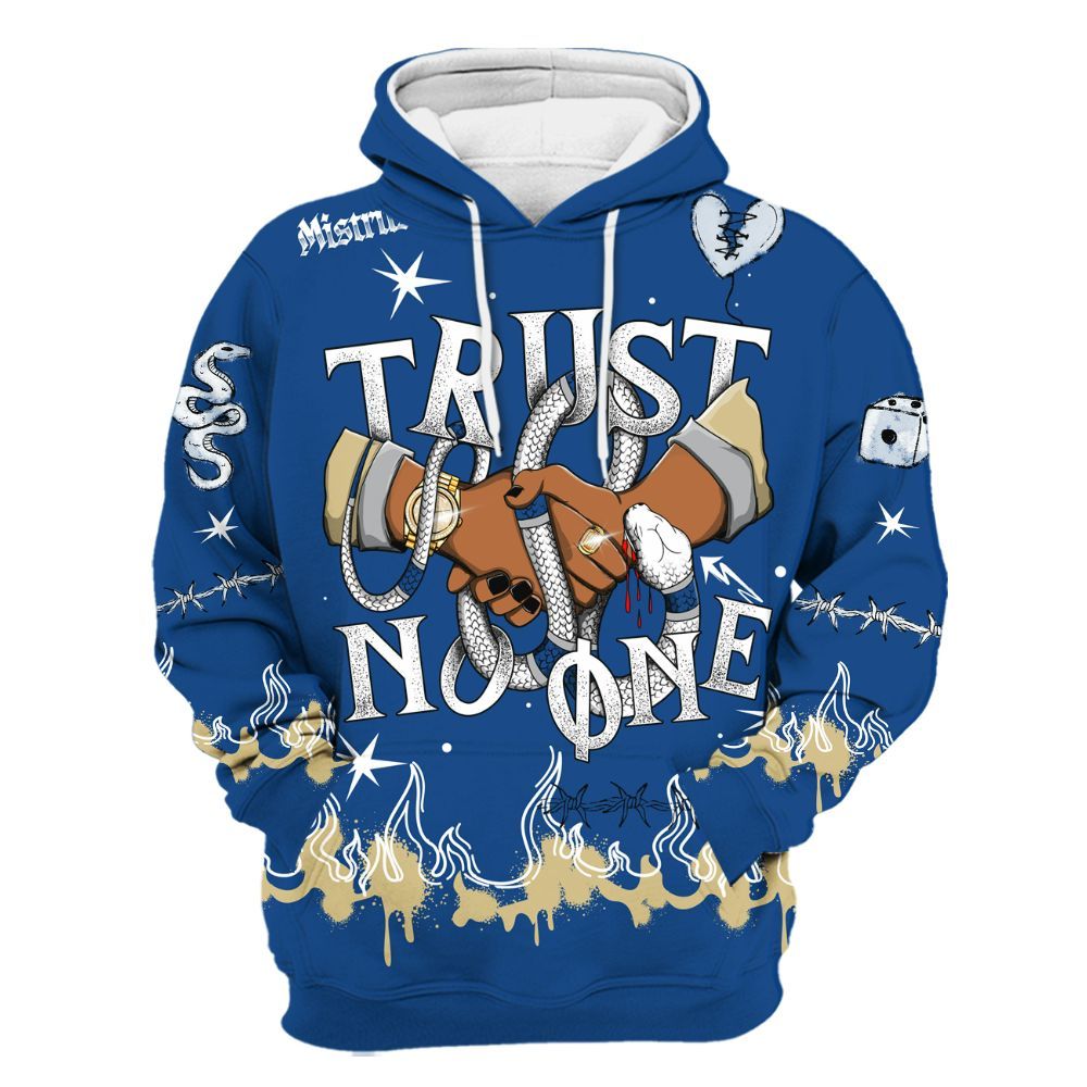 Hoodie To Match Air Ship Royal Blue - Trust No One Snake-Bite Doodle Crayon All Over Print