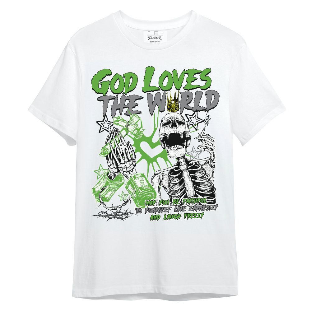 Shirt To Match Retro Green Bean 5s - God Loves The World Unisex Shirt
