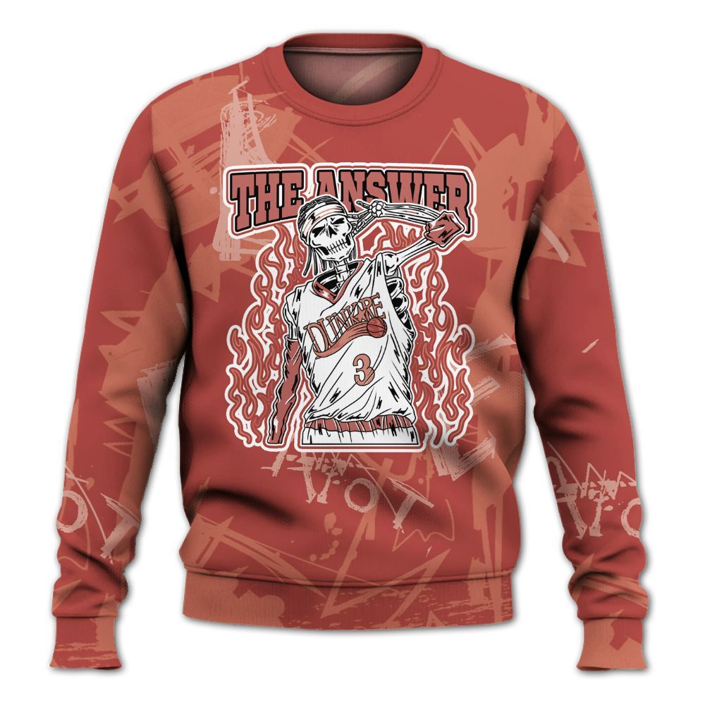 Sweatshirt To Match Dune Red 13s - Allen Answer Skeleton Messyz All Over Print
