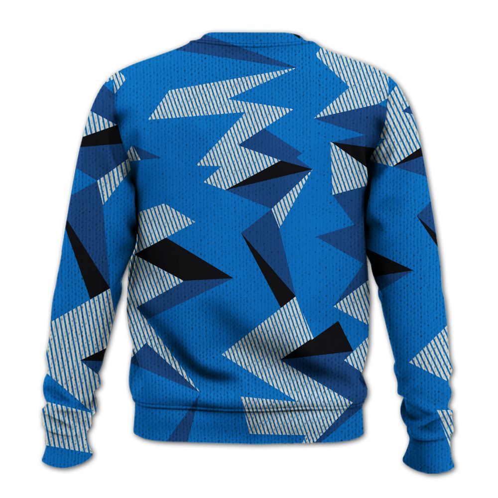 Knitted Sweater To Match Blueberry 12s - Geometric Camouflage Pattern