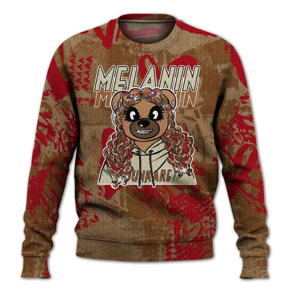 Knitted Sweater To Match Archaeo Brown 5s - Pigments Bear Heart Grunge