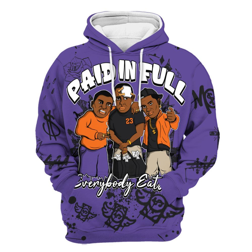 Hoodie To Match Air Max Waffle SP Voltage Purple - Everybody Paid In Full Crayon All Over Print