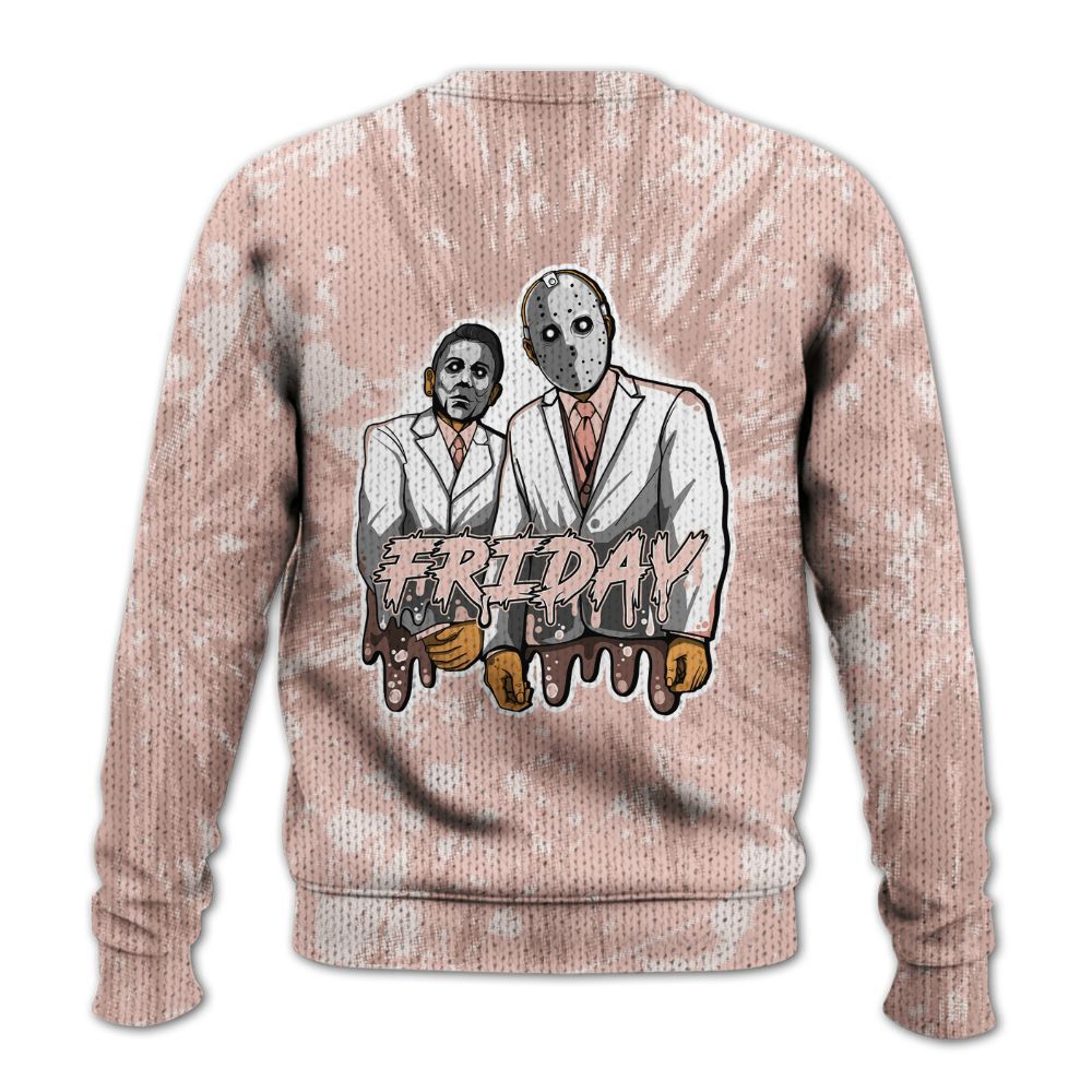 Knitted Sweater To Match Low Legend Pink 11s - Friday Halloween Graphic Luxury