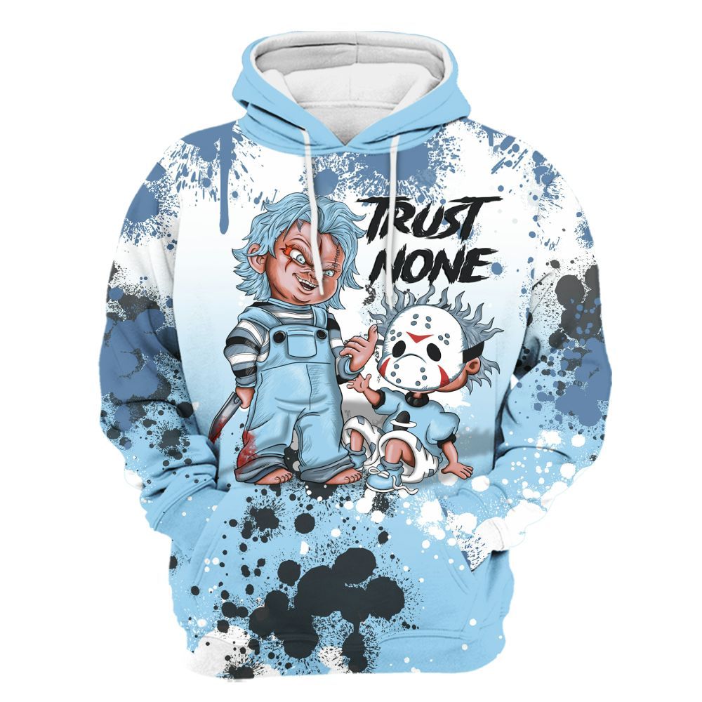 Hoodie To Match Legend Blue 11s - Trust No One Scary All Over Print