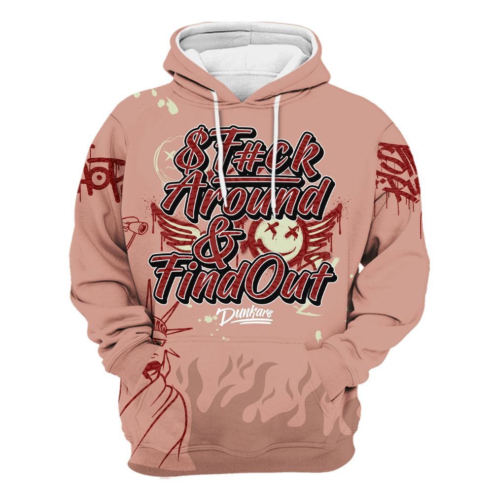 Hoodie To Match Valentines Day 3s - Graphic Fck Around Find Out All Over Print