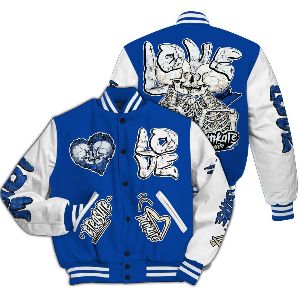 Varsity Jacket To Match Low Game Royal 1s - Skull Bear All Over Print
