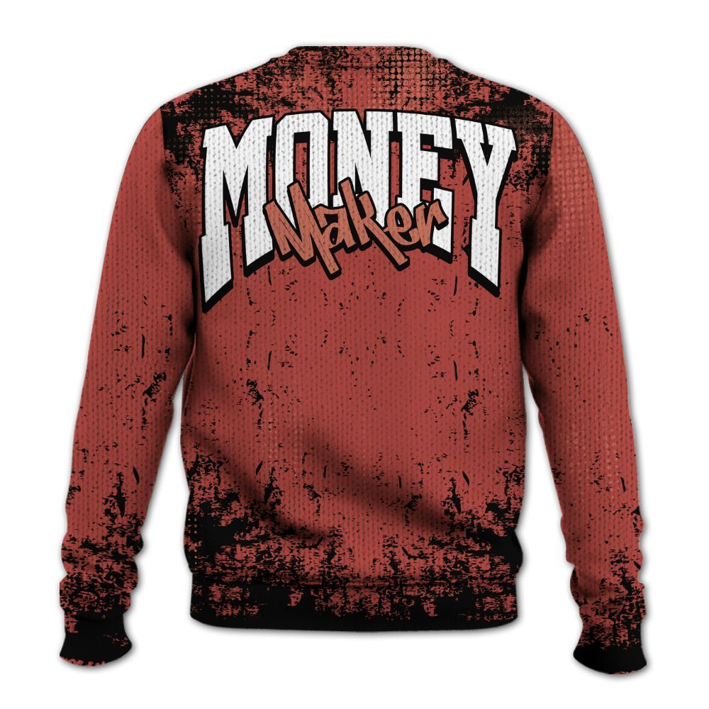 Knitted Sweater To Match Dune Red 13s - Move In Silence Money Street Retro