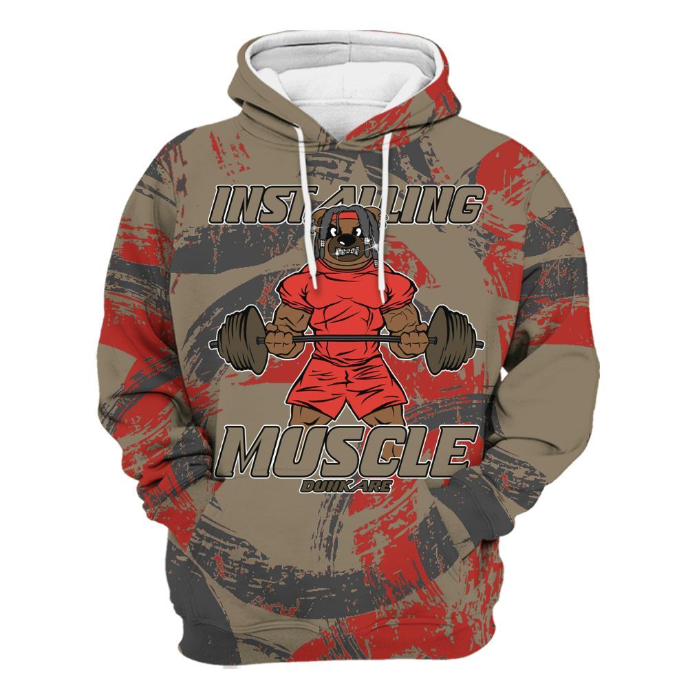 Hoodie To Match Olive 9s - Installing Muscle Bear Circle Slpash All Over Print