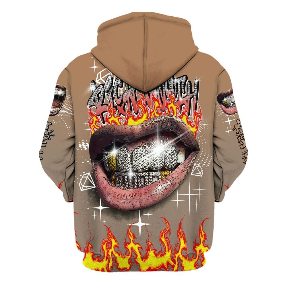 Hoodie To Match Air Max Rocky Distressed - Rich Mouth Fire Rap Retro 90s All Over Print