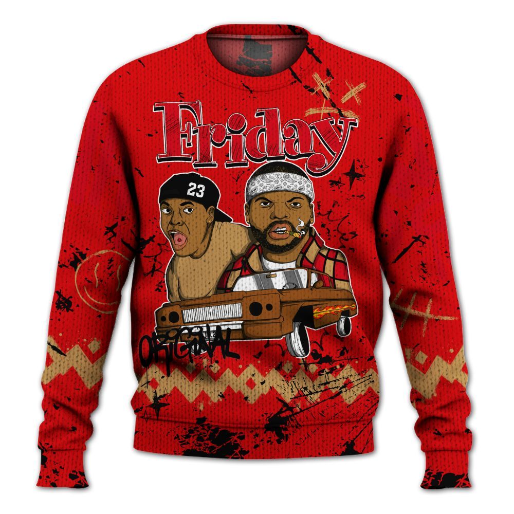 Knitted Sweater To Match Kobe 5 Red Year Of The Mamba - Friday Sneaker Crayon
