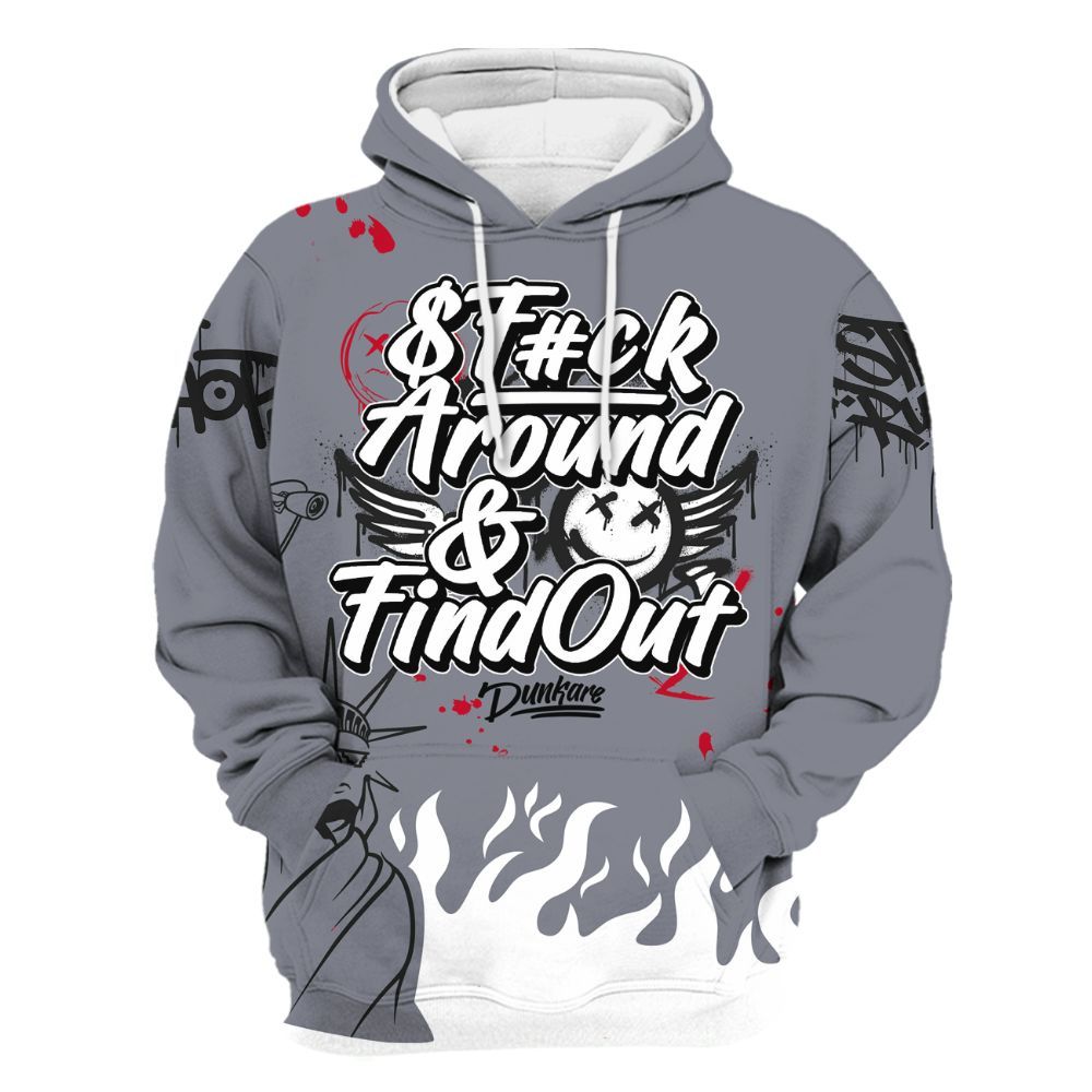 Hoodie To Match Retro Black Flint 13s - Graphic Fck Around Find Out All Over Print