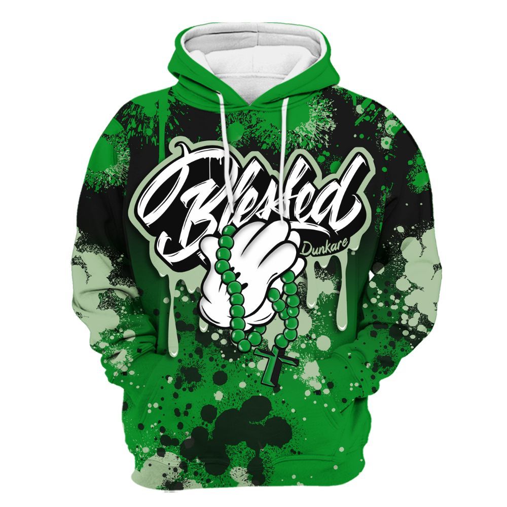 Hoodie To Match Green Spark CJ1 T-Rex - God Blessed Ink Drip All Over Print