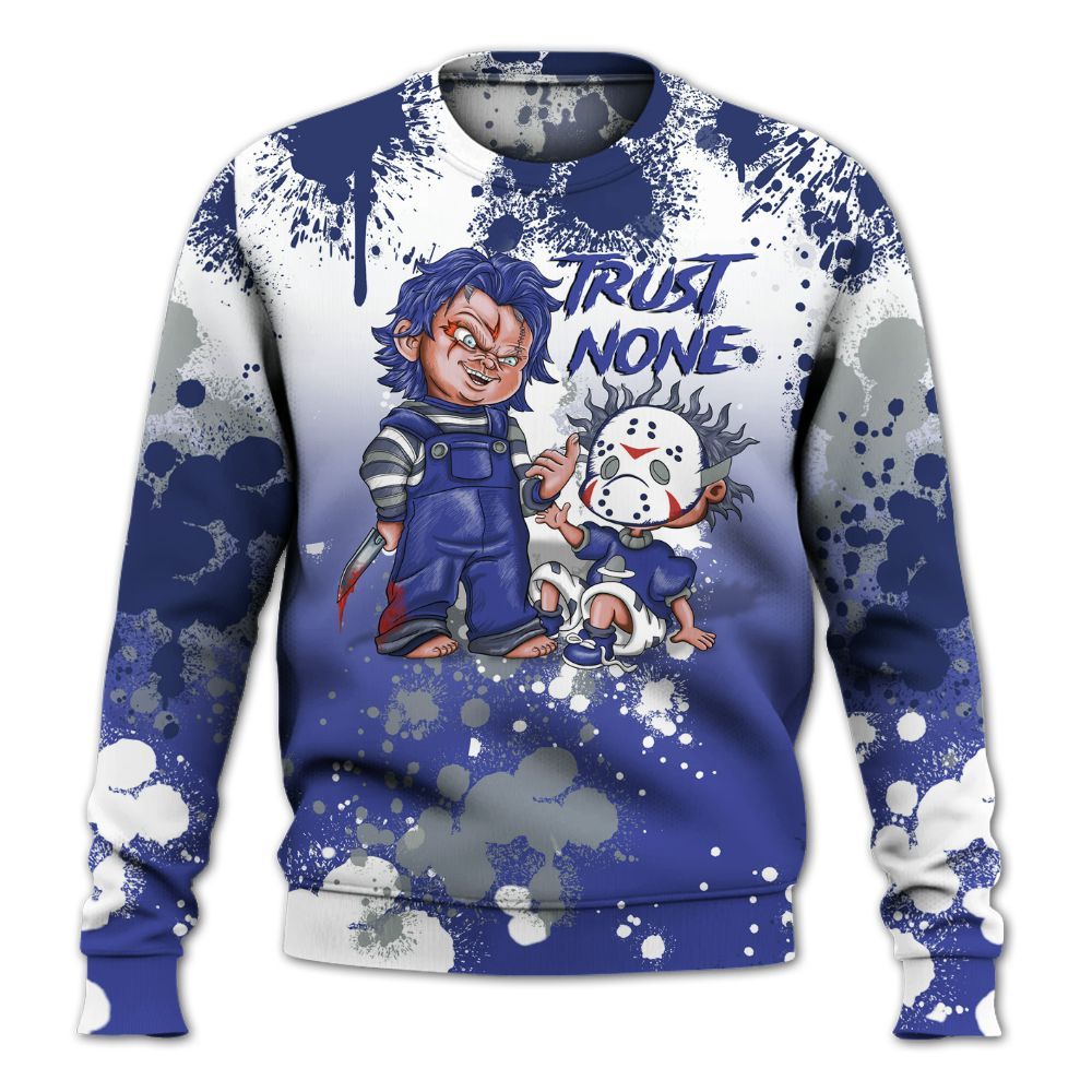 Sweatshirt To Match Shox TL Royal - Trust No One Scary All Over Print
