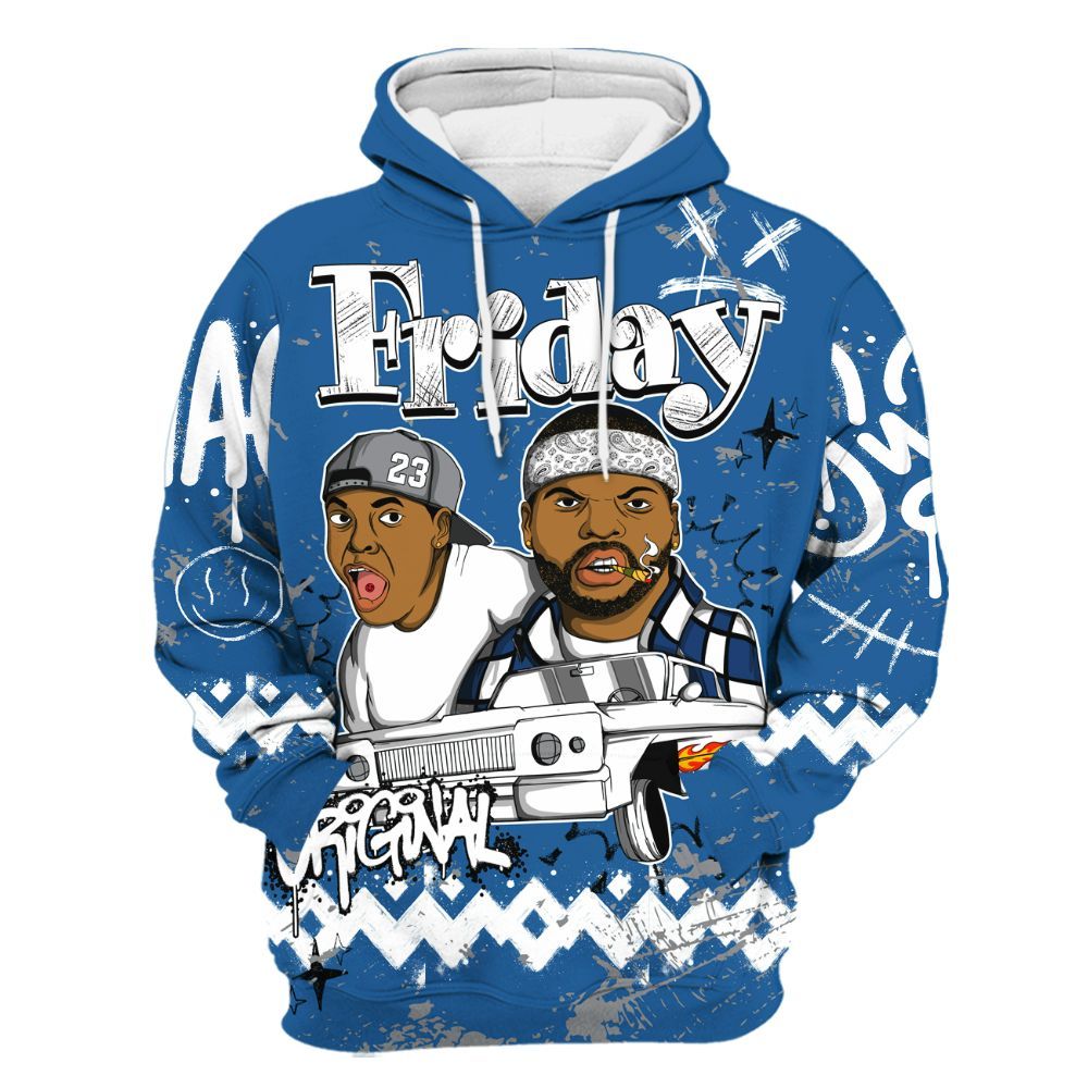 Hoodie To Match French Blue 13s - Friday Sneaker Crayon All Over Print