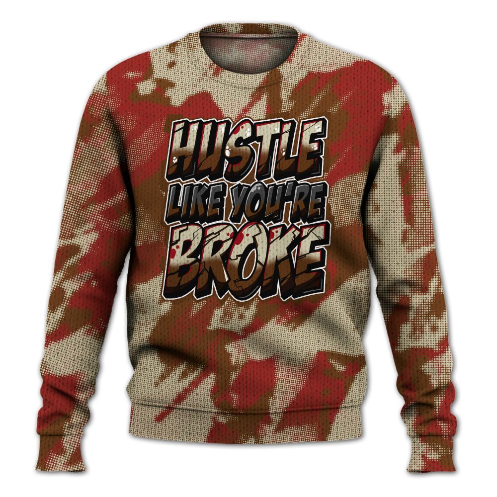 Knitted Sweater To Match Archaeo Brown 5s - Hustles Like Broke Abstract