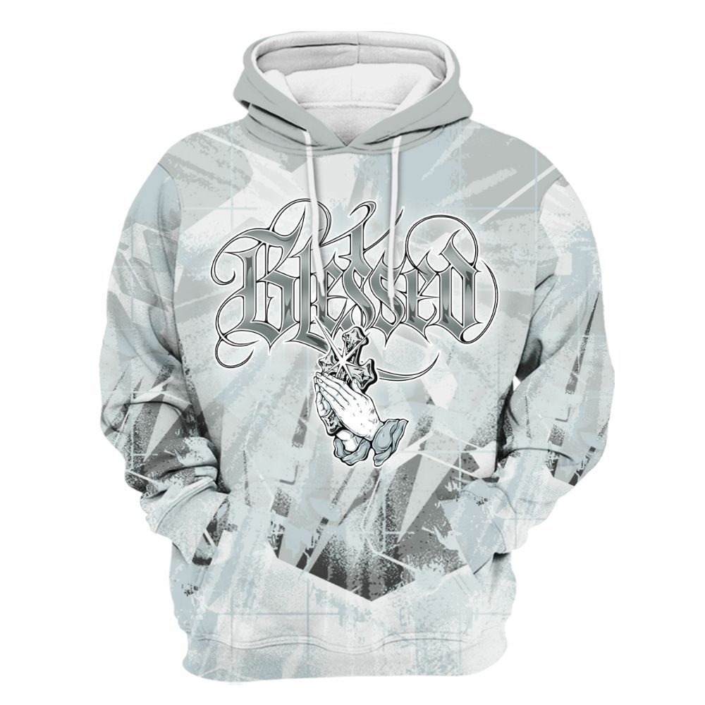 Hoodie To Match Black Wolf Grey 12s - God Blessed All Over Print