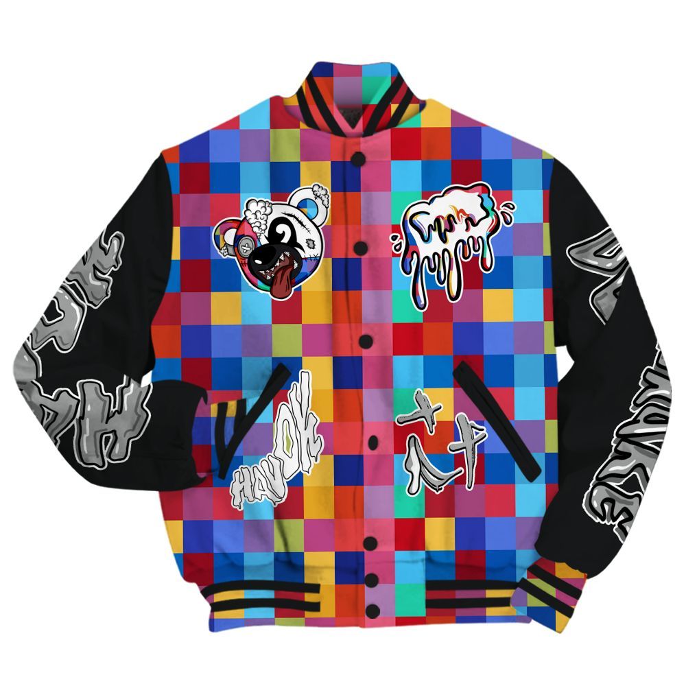 Varsity Jacket To Match Air Rainbow Weave - Havok Bear All Over Print