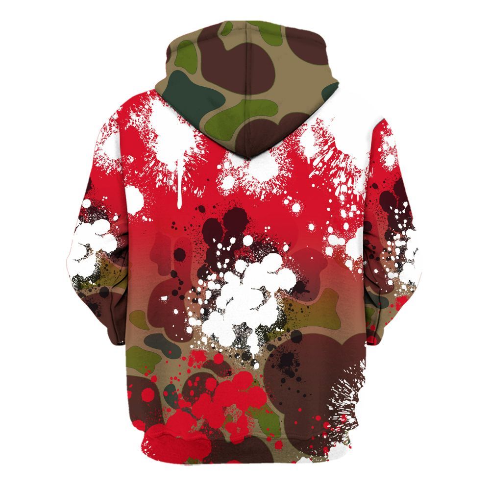 Hoodie To Match Air Max 90 Duck Camo Red - God Blessed Ink Drip All Over Print