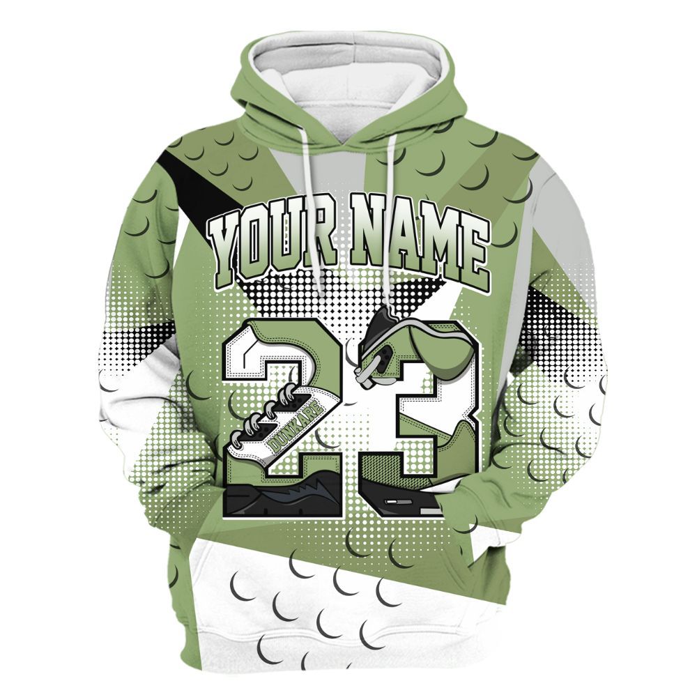 Hoodie To Match Oil Green 4s - Poly Custom Name Number 23 5s All Over Print