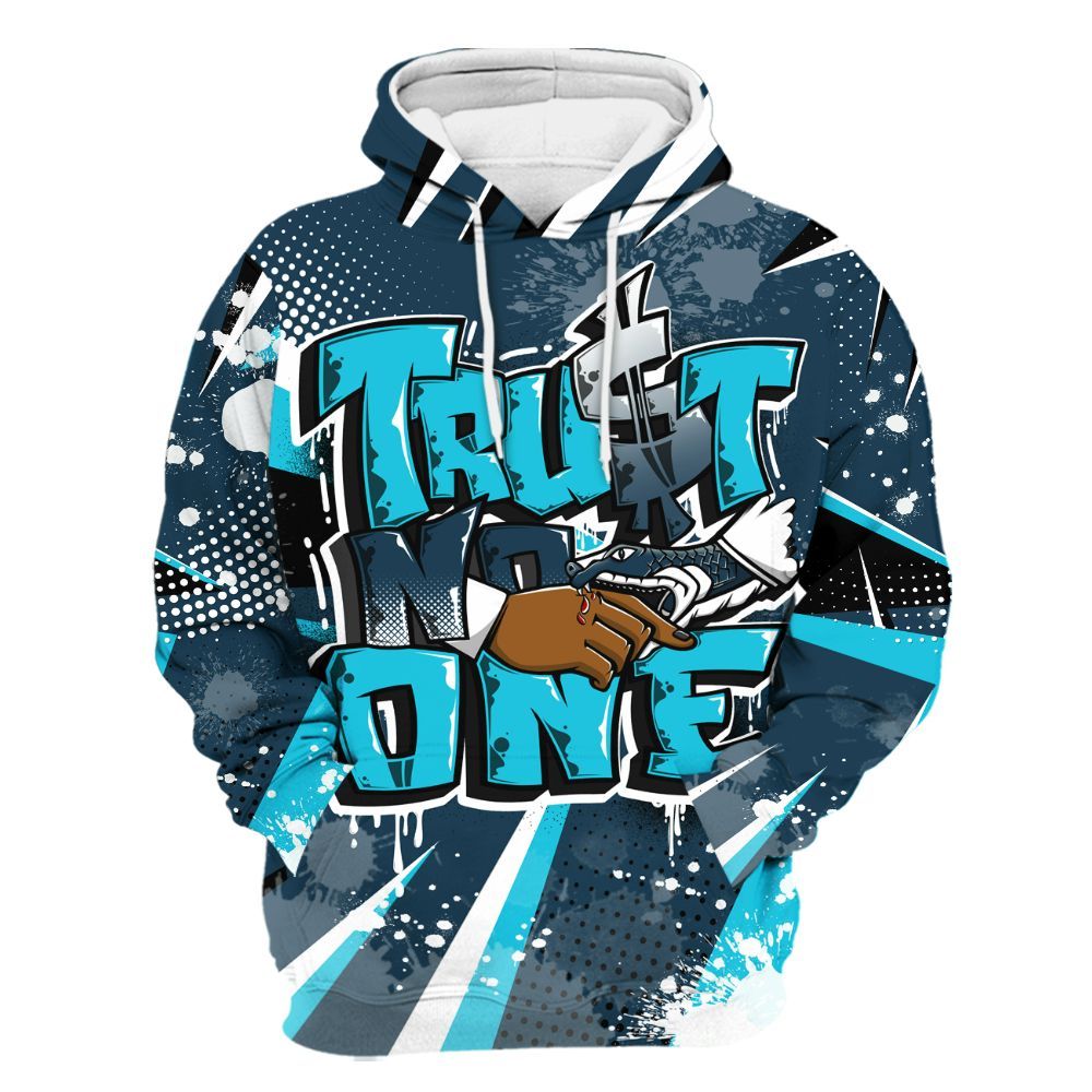 Hoodie To Match Air Navy Baltic Blue - Poly Trust No One Dripping All Over Print