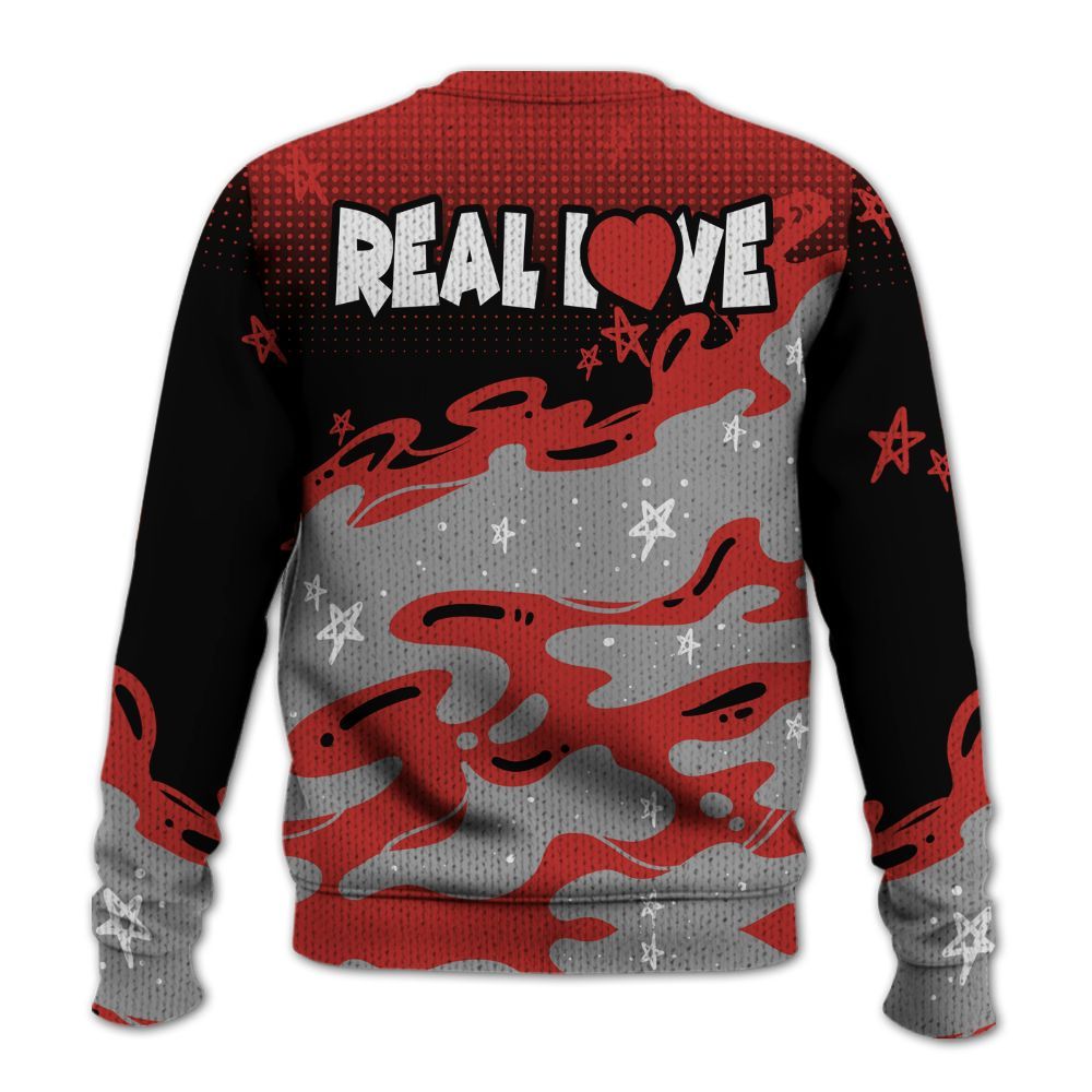 Knitted Sweater To Match Bred Reimagined 4s - Sincere Fondness Bear Stars