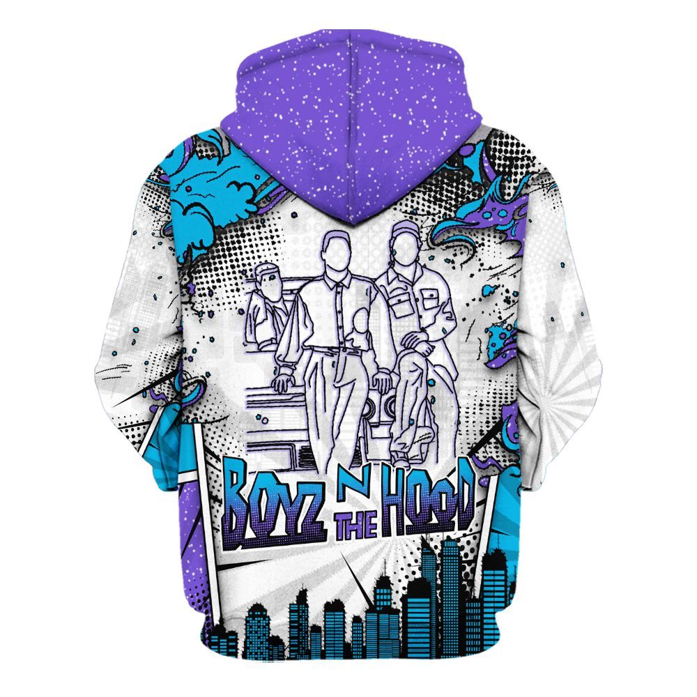 Hoodie To Match Retro Aqua 8s - Boyz N The Comic All Over Print