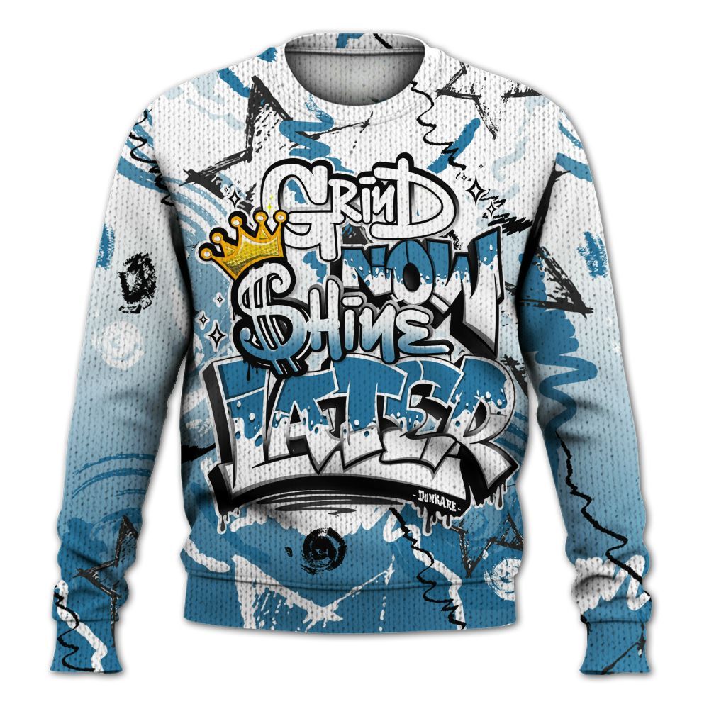 Knitted Sweater To Match High OG UNC Reimagined 1s - Grind Shine Later Drip