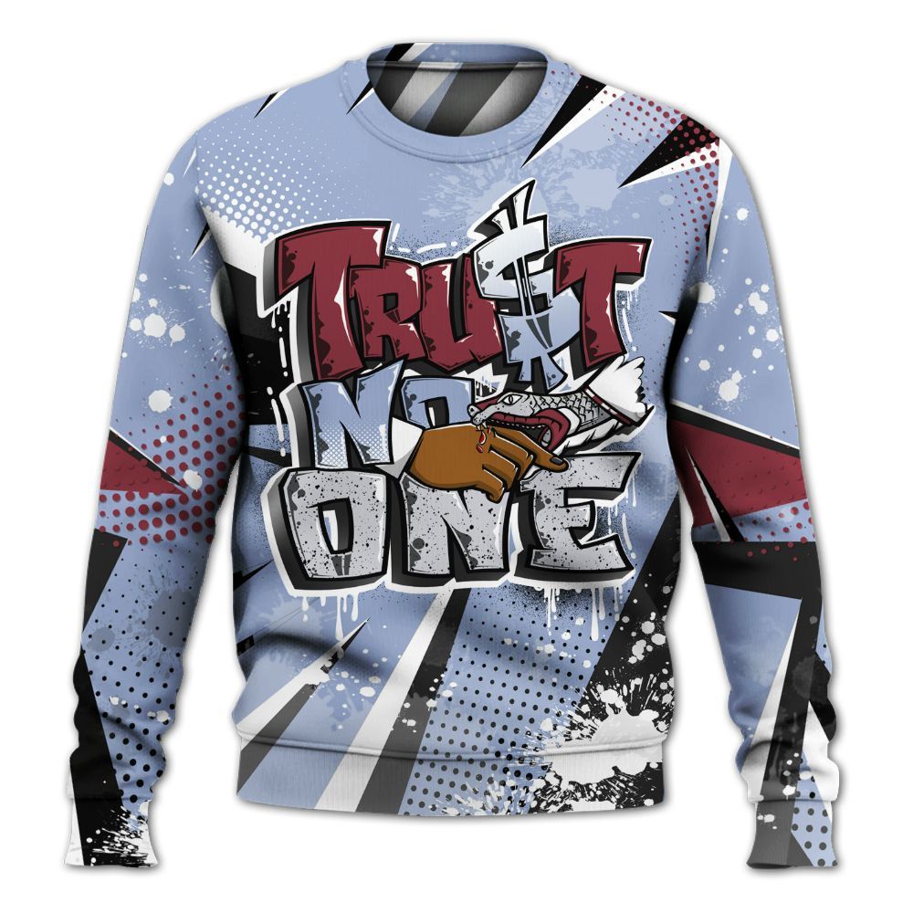 Sweatshirt To Match Black Metallic 5s - Poly Trust No One Dripping All Over Print