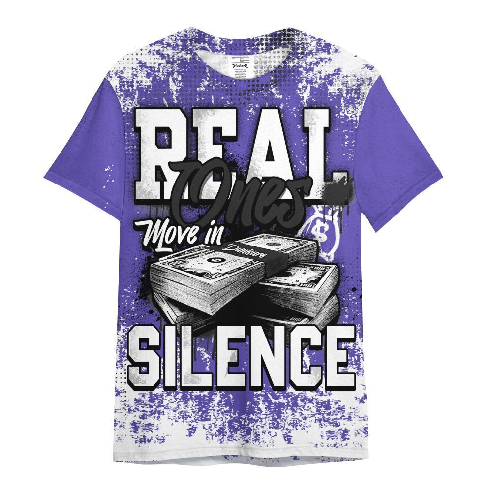 Shirt To Match SB Dunk Low Purple Lagoon - Move In Silence Money Street Retro All Over Print