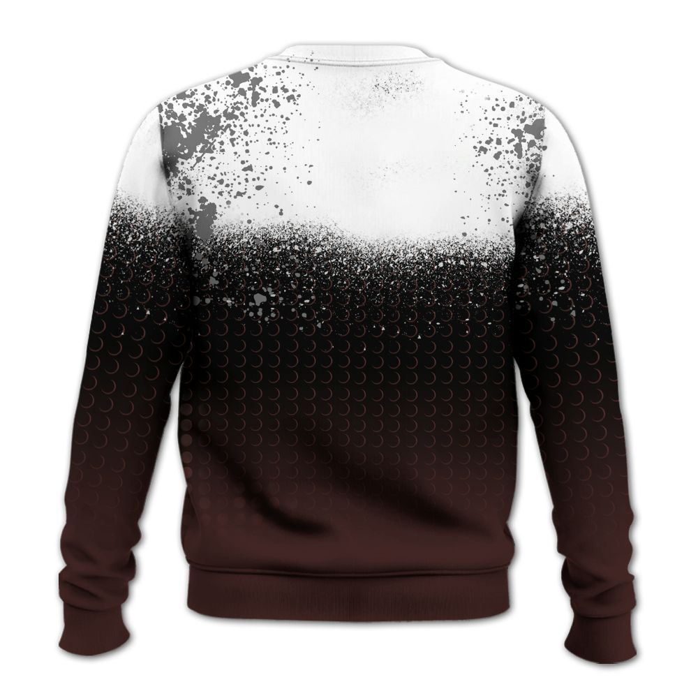 Sweatshirt To Match Burgundy 5s - Halftone Time Is Money All Over Print