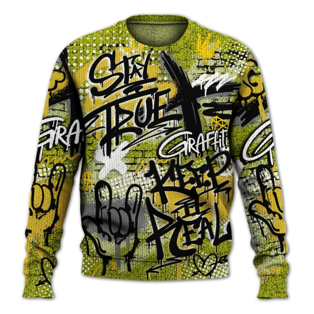 Knitted Sweater To Match Dunk Low QS Halloween Skull - True It Real Graffiti Streetwear