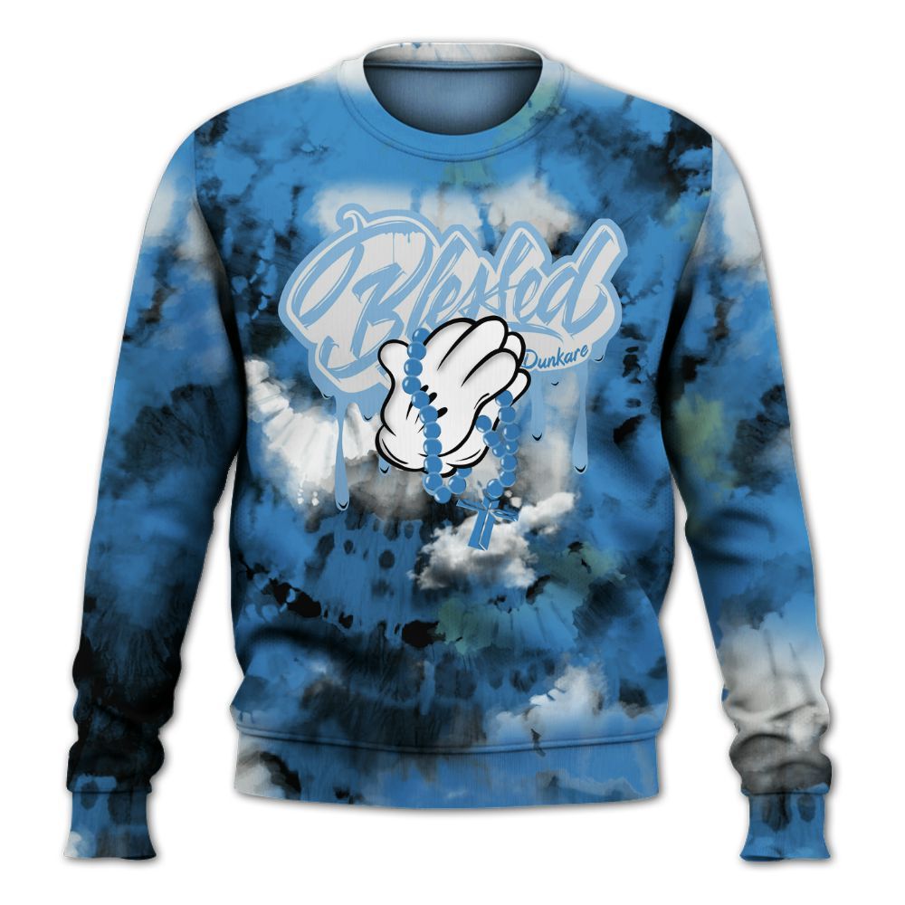 Sweatshirt To Match Low Carolina 17s - God Blessed Tie Dye All Over Print