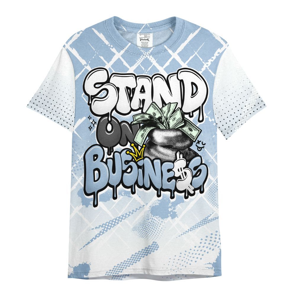 Shirt To Match High University Blue 1s - Halftone Stand Business Dripping All Over Print