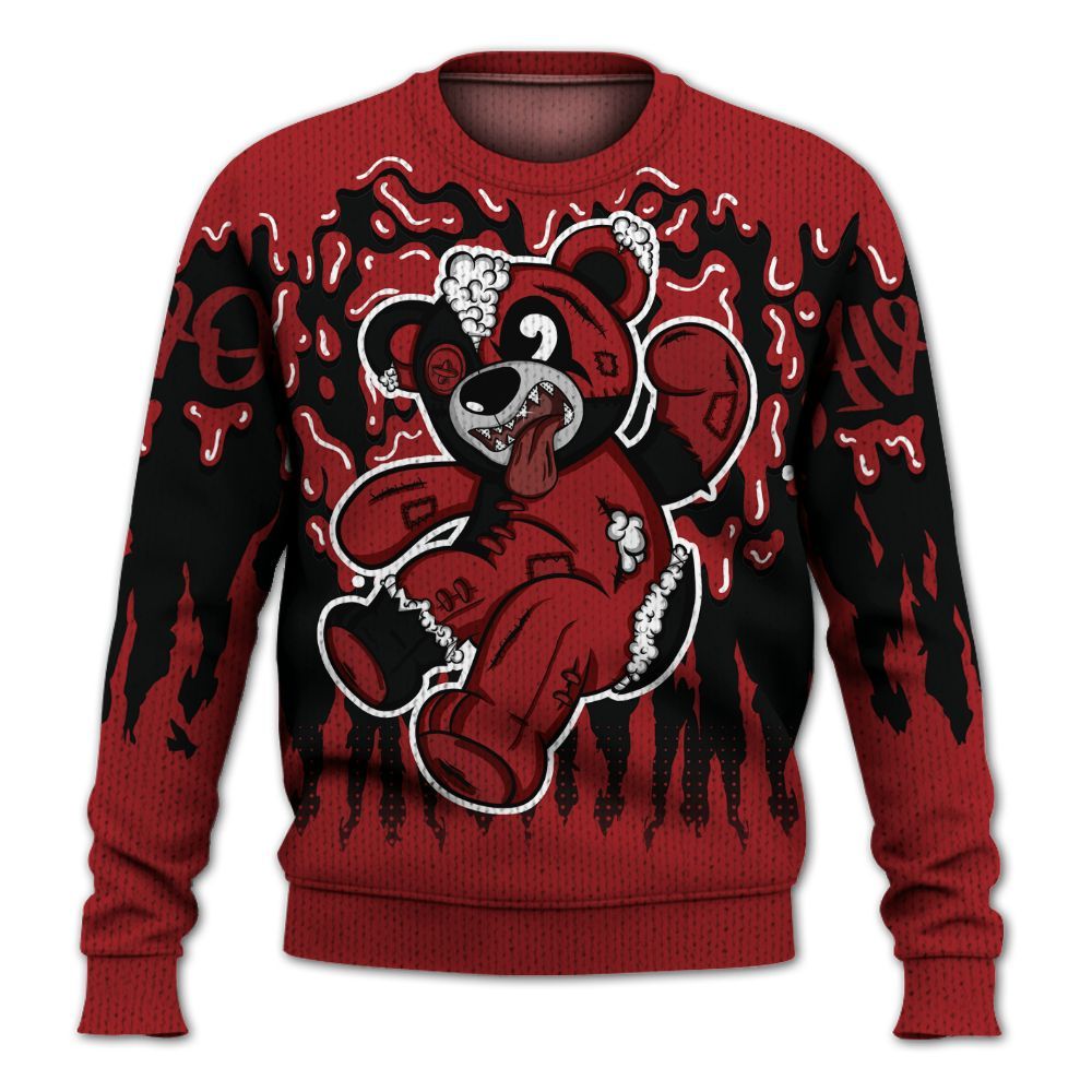 Sweater To Match Alternate Flu Game 12s Shirt - Havok Bear Dripping Graphic