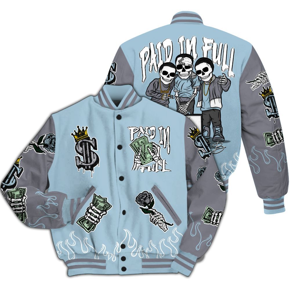 Varsity Jacket To Match Chambray 7s - Fire Everybody Paid In All Over Print